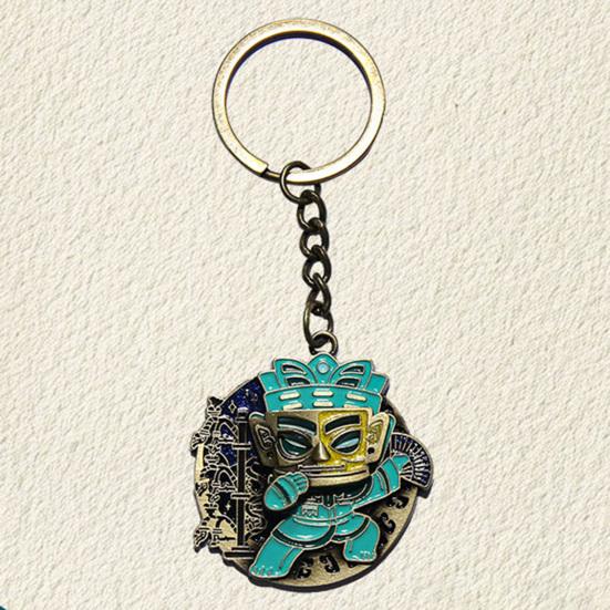 Face Change Keychain Sanxingdui Museum Authentic Bronze Face Design Keyring Retro Style Decorative Accessory