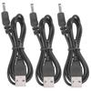 3Pcs USB Power Cord 3.5x1.35mm Jack Charging Cable Wire Line DC 5V for Fan Phone Speaker