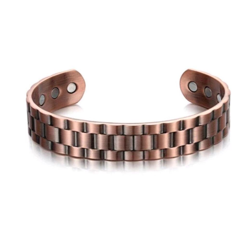 Openende Verstelbare Magneet Armband Heren Trendy Coole Persoonlijkheid Armband Mode Rasterpatroon Sieraden