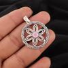 Rare Rose Chalcedony Gemstone 925 Sterling Silver Jewelry Handmade Pendant 1.48" CP-29-20