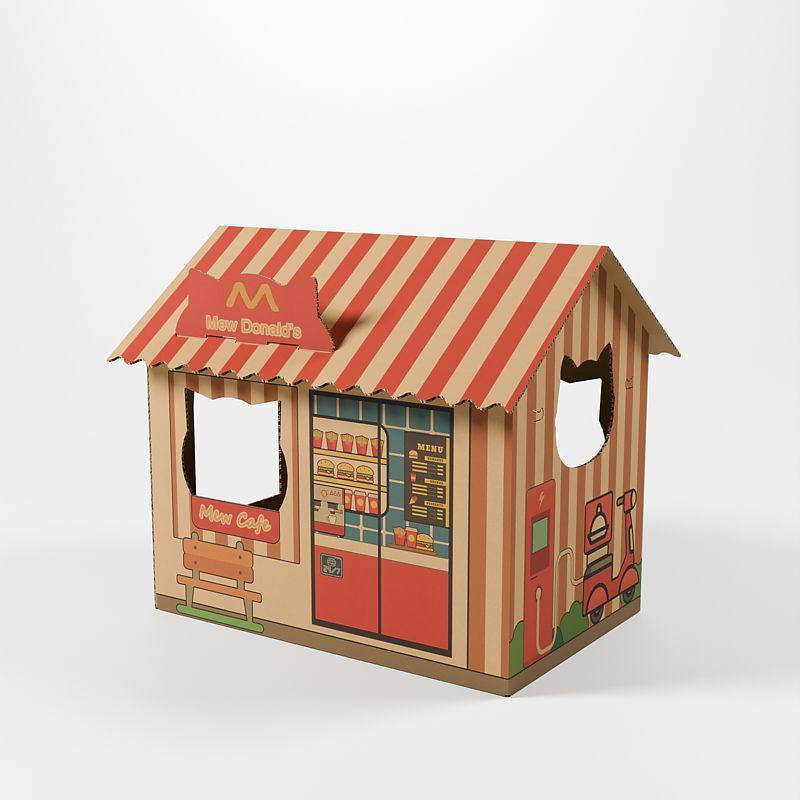 Large Cat Villa: Durable Cardboard Scratch House & Claw Sharpening Toy