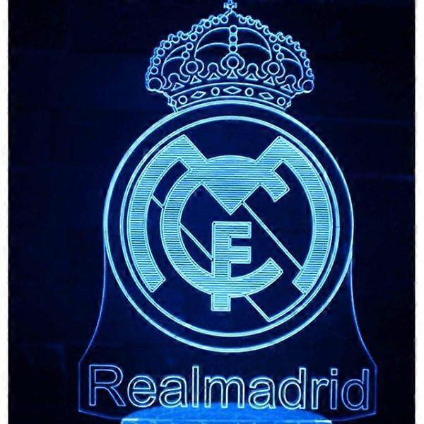 Children's Lamp Gift, Real Madrid Football 3D Lamp, 16 Light Colors and Remote Control, Gift for Football Playing Children