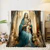 Our Lady Virgin Mary Baby Jesus Throw Blanket  Printed Blanket for Living Room Bed Couch lunch break Soft Cozy Blanket for Friend's festival Gift