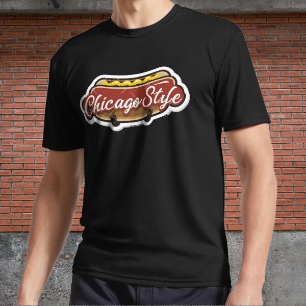 Men s and Women s T-shirts Chicago Style Hot Dog Fun Food S