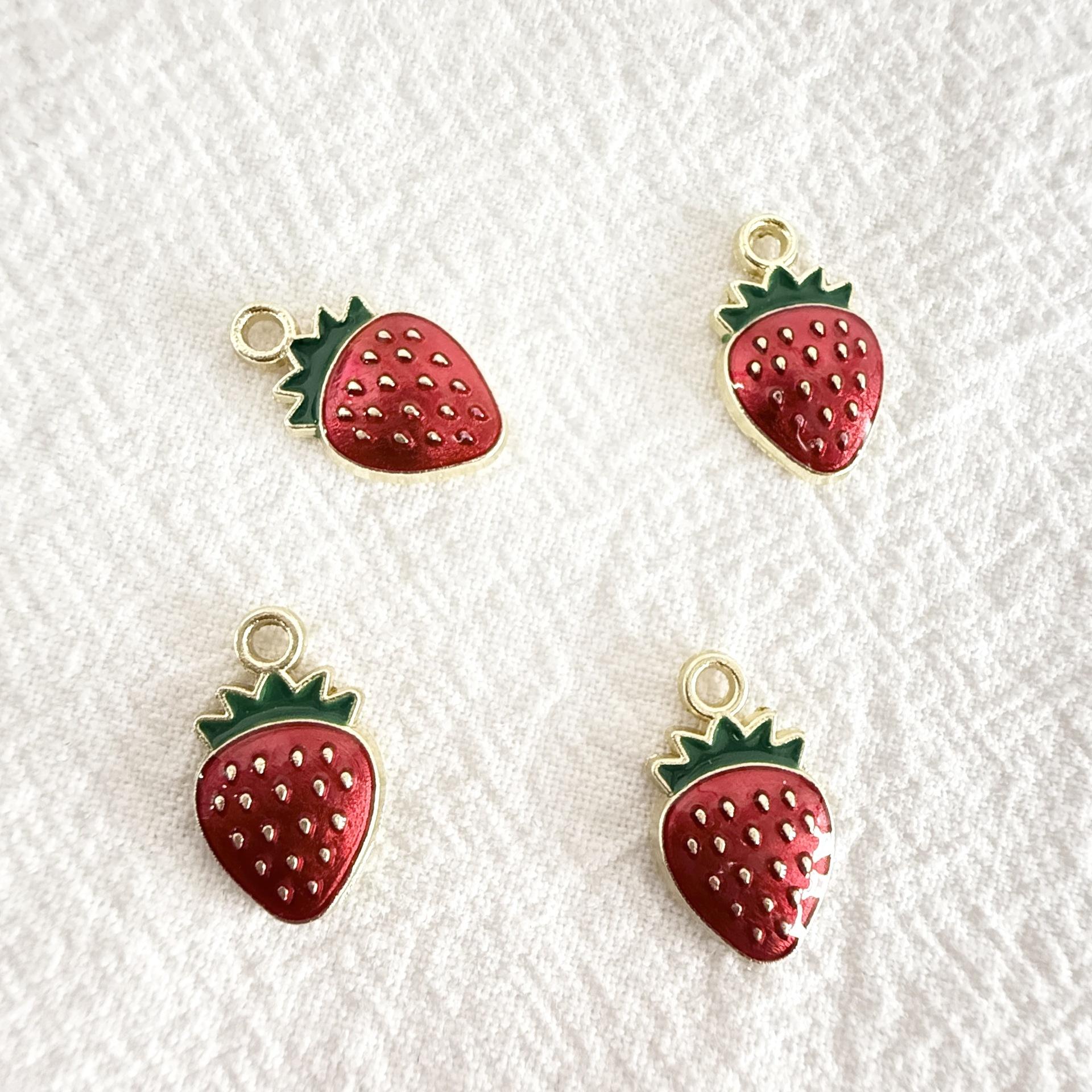 

Strawberry Charm Beads 10 Pieces DIY Jewelry Making Pendant Accessories for Bracelet Necklace Crafting Supplies One Size красный