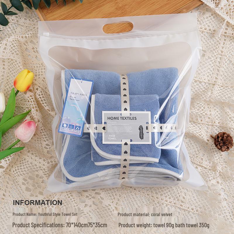 Soft, Water-Absorbent 2-in-1 Mother and Child Bath Towel Set