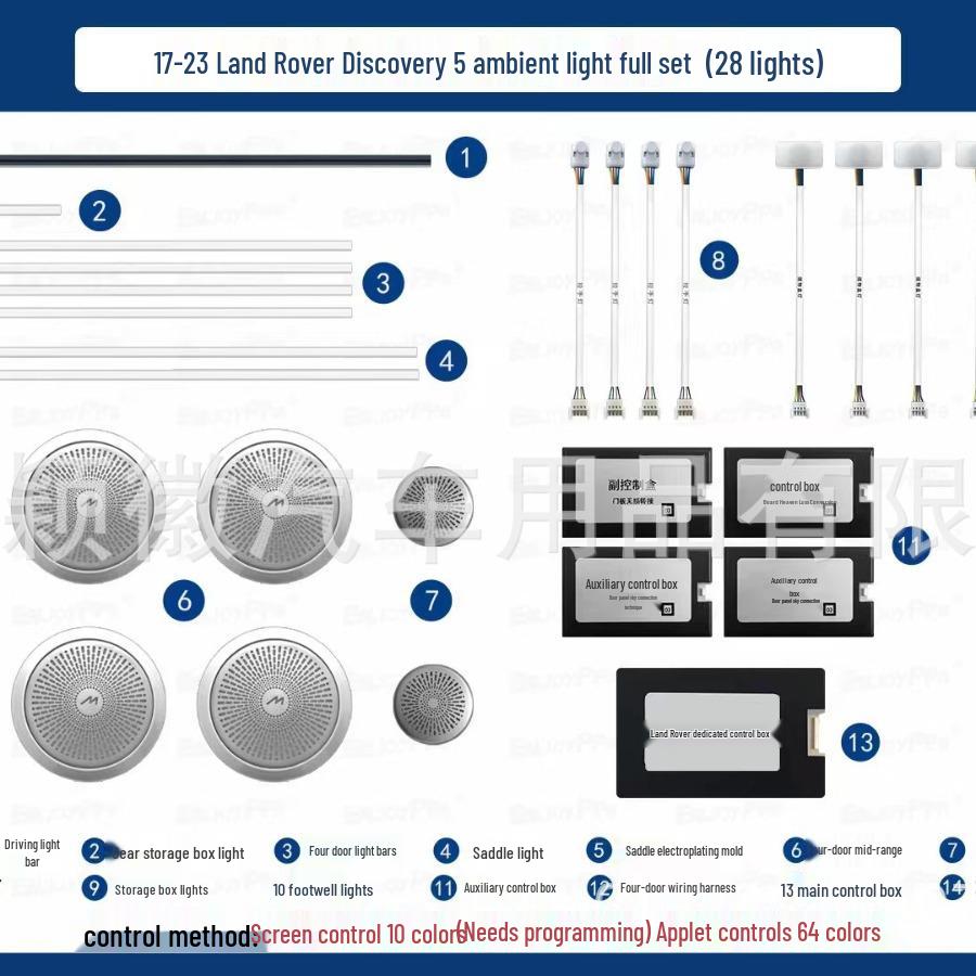 Land Rover Discovery 5 Interior Atmosphere Lights, 64 Colors, Custom Fit for Model 178920123