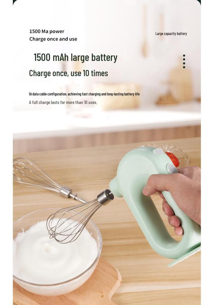 Multi-Functional Electric Egg Beater: Compact Whisk & Mixer for Home Baking