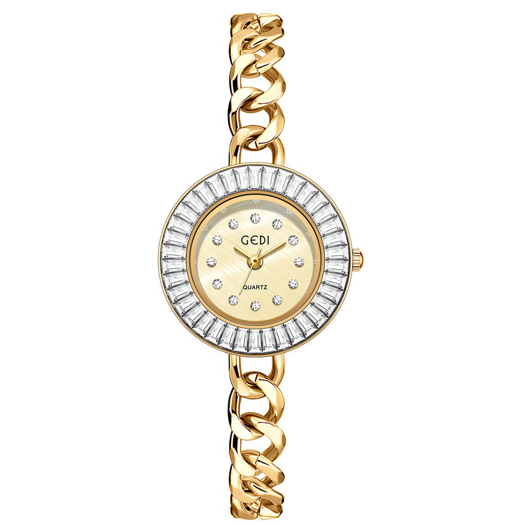 Retro Exquisite Luxury Gold Women'S Watch Niche High-End Fritillary Women'S Quartz Watch