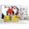 (150 X 100cm) Japanese Tapestry Anime Samurai Tapestry 60" X 40" Cherry Blossom Japanese Style Wall Hanging Party Decorations Home Decor For Bedroom L