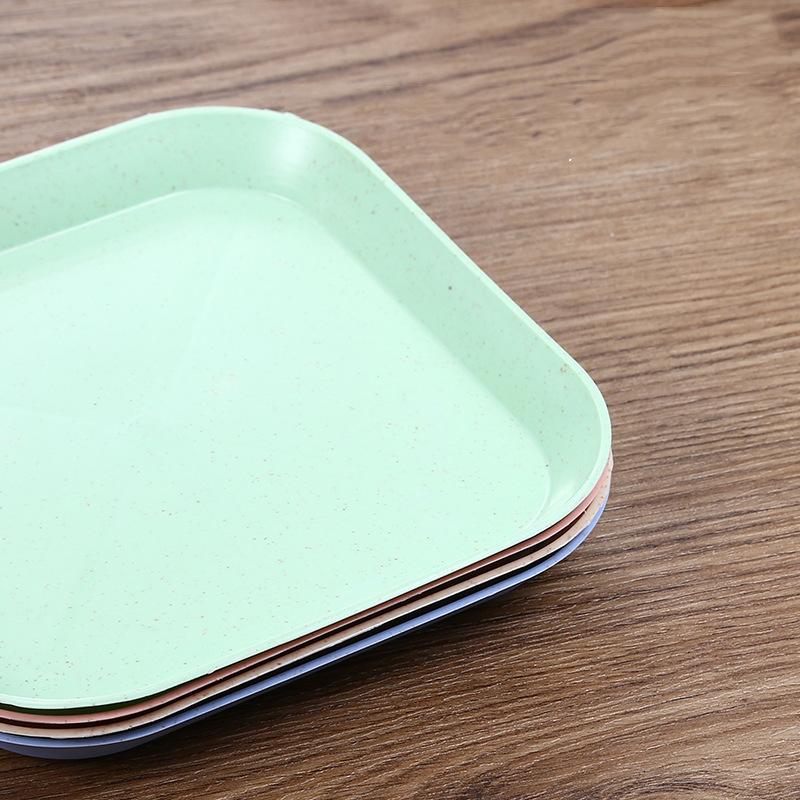 Wheat Straw Bone-spitting Plate Bone-spitting Plate Bone-spitting Square Dried Fruit Fruit Snack Plate Flavoring Plate