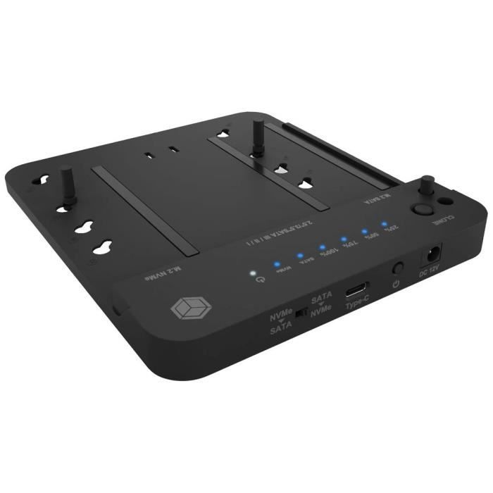 ICY BOX IB-2915MSCL-C31 USB-C® USB 3.2 (Gen 2) M.2 PCIe NVMe, M.2 SATA, SATA I, SATA II, SATA III Station de copiage po