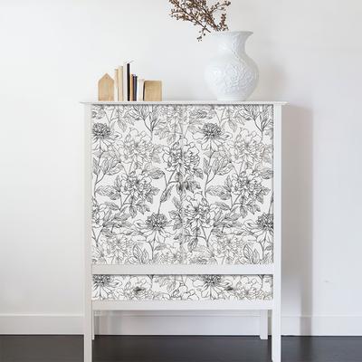 Modern Simple Floral Wallpaper Waterproof Wear Resistant Wall Sticker Self Adhesive Removable Home Decoration Wall Paper Sticker