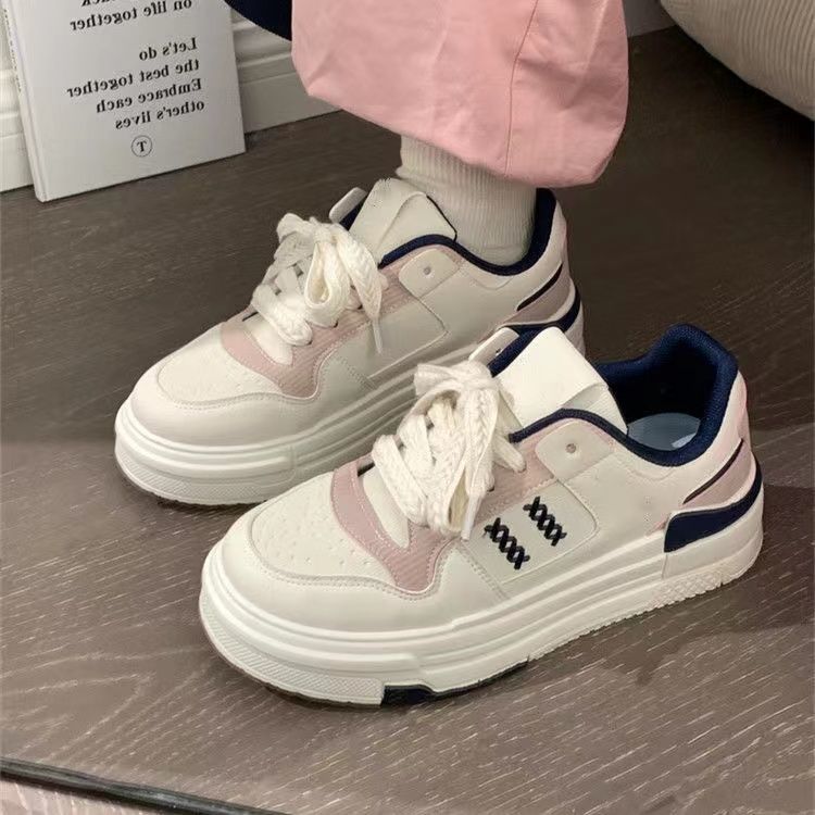 

2025 niche women s shoes new women s shoes student casual high-value sports board shoes white shoes shoes thickened women s shoes 40