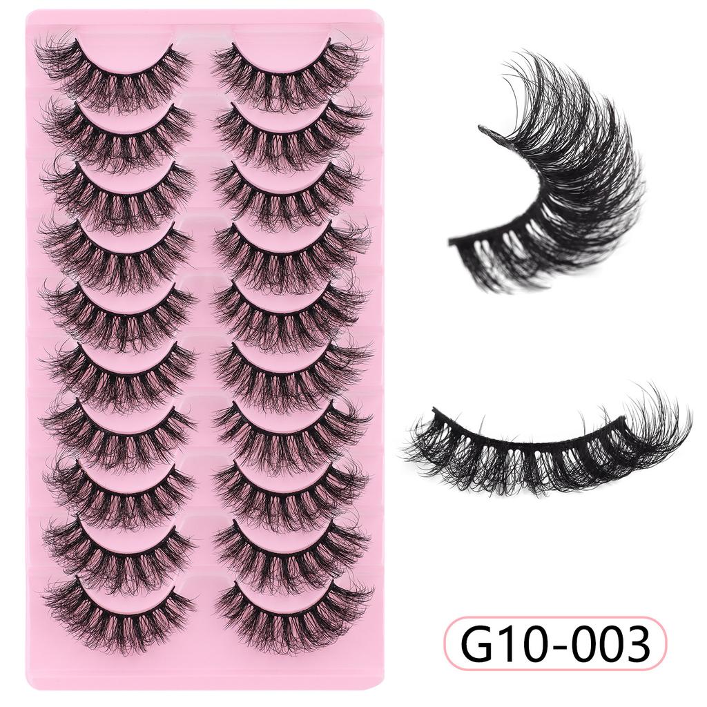 10 Pairs Of Thick False Eyelashes Simulation Style Daily Makeup Wearing Eyelashes