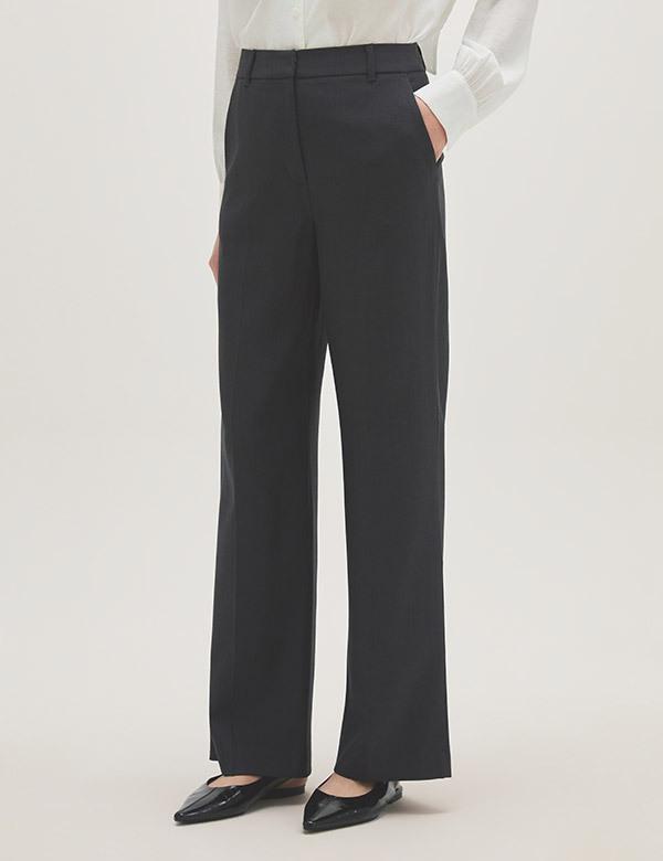 ROEM Linen-Like Semi-Wide Slacks Rmtwg24R11