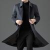 Men's Autumn and Winter New Fashionable Simple Medium and Long Woolen Coat