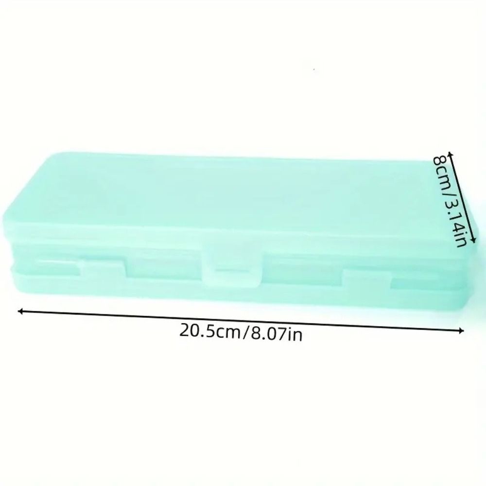 Macaron Transparent Pencil Case Plastic Simple Pen Case Durable Dual-Layer Pencil Box  Stationery