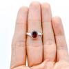 Minimalist Garnet Ring: 925 Sterling Silver Birthstone
