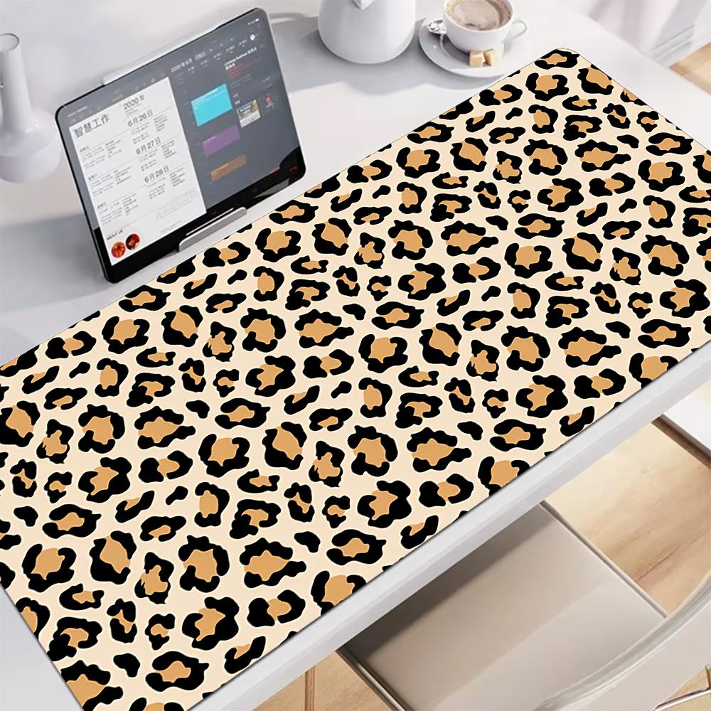 Leopard Print Mouse Pad Extended Pads Large Gaming Nonslip Gamer Keyboard Mousepads Laptop Tablet Mat Mini Pc Playmat