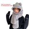 Trendy Women Plush Hats Gloves Scarf 3in1 Suit Cartoon Bear Ear Shape Warmth Hats Hat Adults Winter Hat for Teenagers