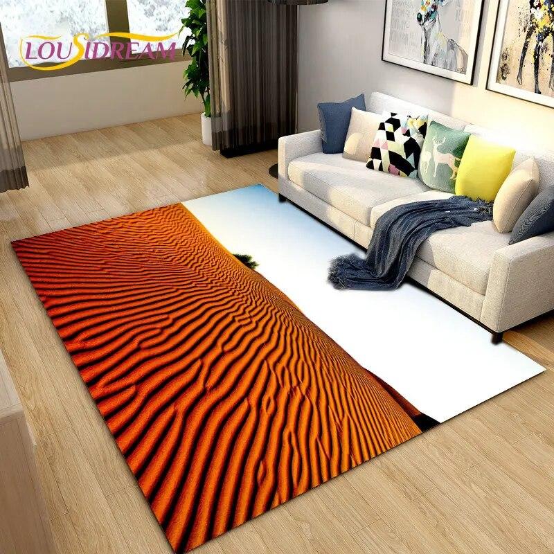 Nature Scenery Desert Sand Area Rug Large,Carpet Rug for Living Bedroom Sofa Doormat Decoration,Children Play Non-slip Floor Mat