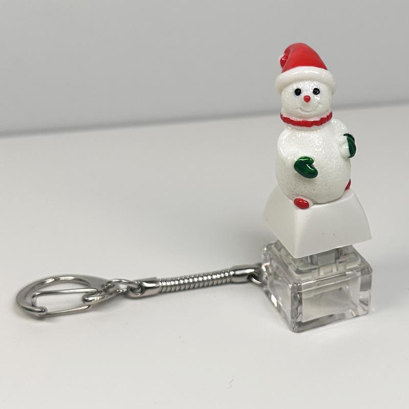 Christmas Themed Keyboard Keychain Stress Relief Toys Keychain Fidget Keyboard Clicker Button Key Chain Bag Charm Pendant