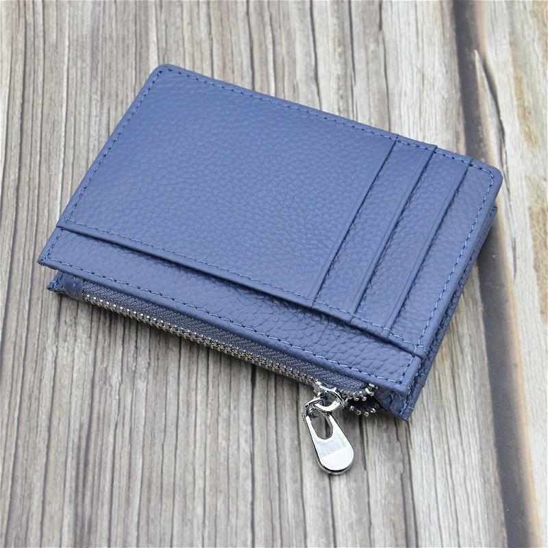 Men's Women Genuine Leather Bifold Wallet Multi Card Slots Accordion Zipper Coin Pocket Anti-theft Short Purse