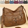 Women's Faux Leather Multi-pocket Crossbody Bag