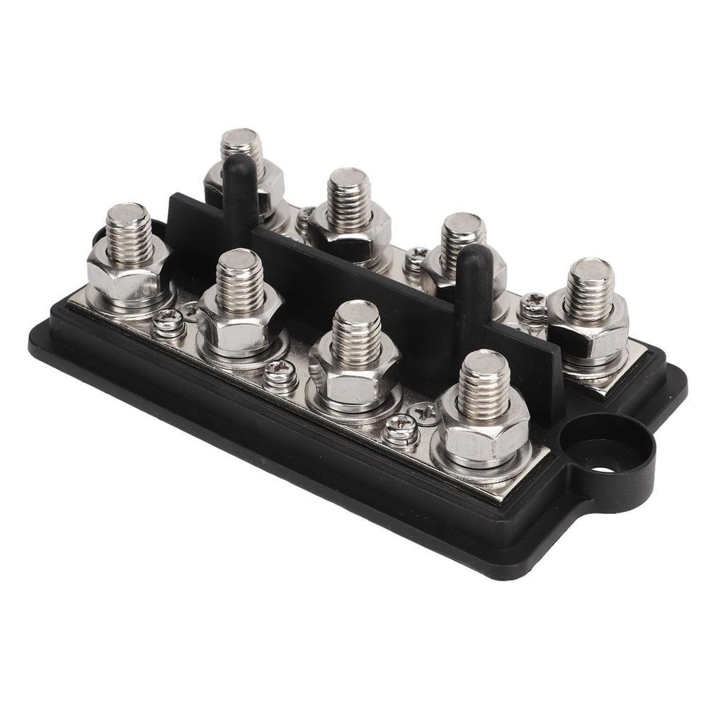 Bus Bar Marine RV Battery Terminal Power Distribution Block 2 Row M8 Stud DC12‑48V 150A Black