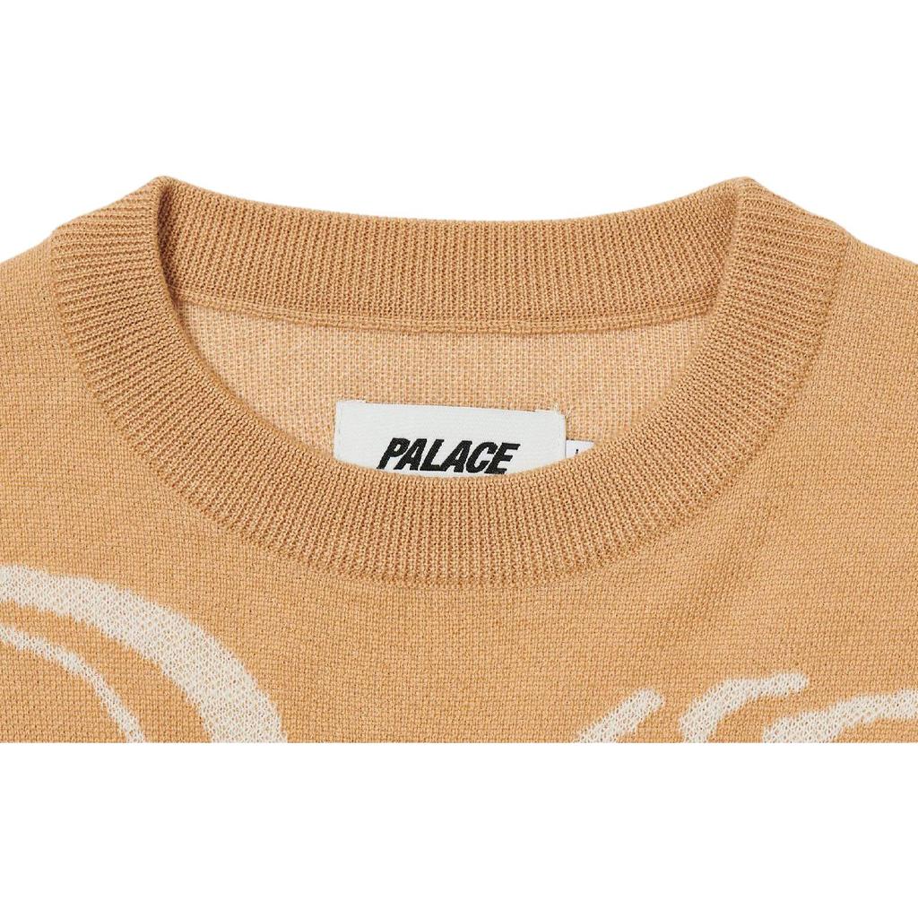 Palace Palasonic Fun Panasonic Logo Cartoon Long Sleeve Knitted Sweater Unisex Tops Yellow P20KW002