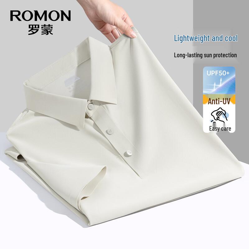 Мужская охлаждающая рубашка-поло ROMON с защитой UPF50+, антибактериальная, не мнущаяся 175