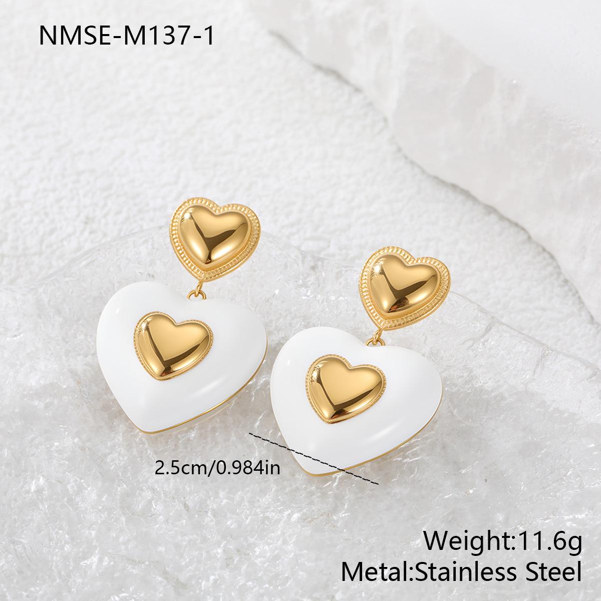 GEMCHIC Women s Heart Drop Earrings Colorful Enamel Gold Plated Fashion Dangle Studs for Women