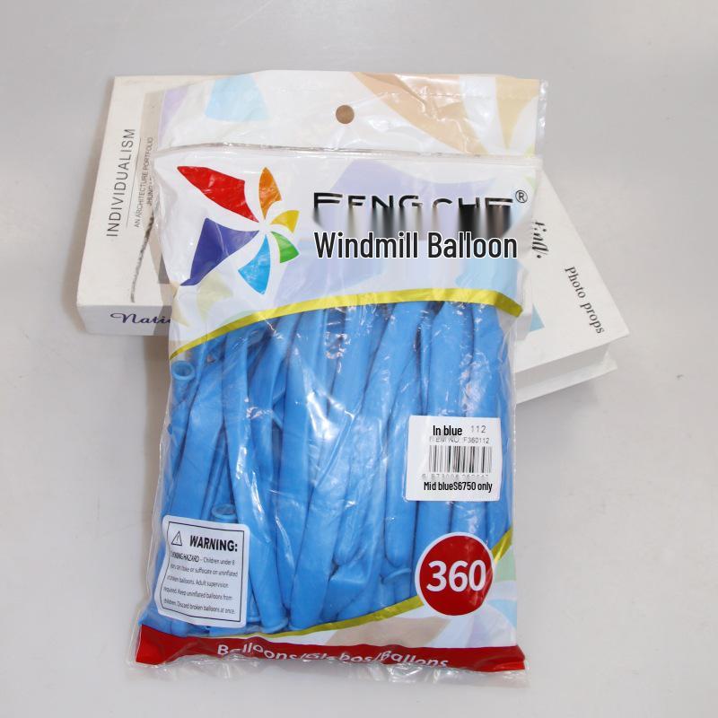 Pinwheel 360 White Thickened Long Balloon Strip for DIY Magic