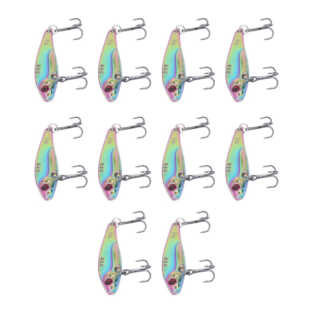 10PCS Fish Shape Artificial Bait High Simulation Aluminum Alloy Fishing Lure Bait with Barb