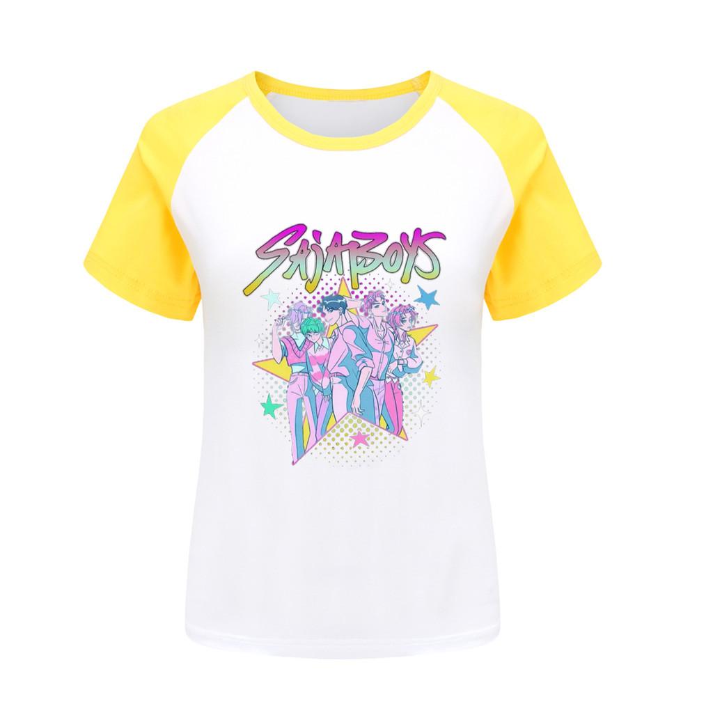 

5054 Kids Girls Sajaboys Rumi Zoey Mira Print Raglan Short Sleeves T-Shirt 170cm жовтий