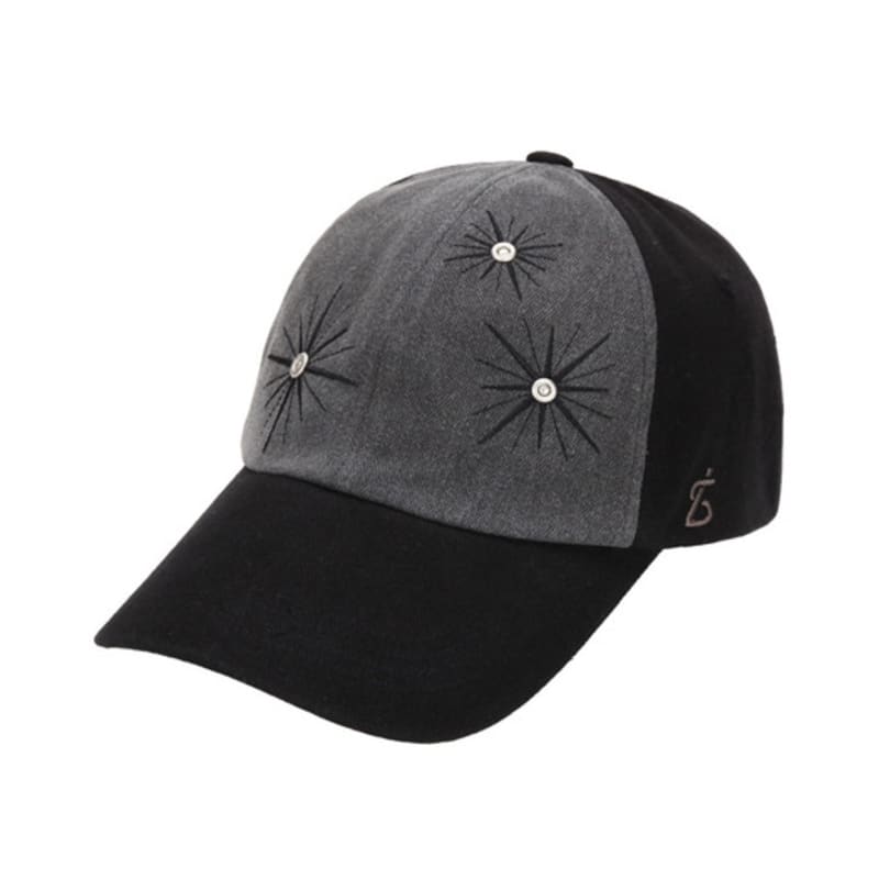 BLACK SANDS Star Embroidered Rivet Pigment Ball Cap (3 colors)