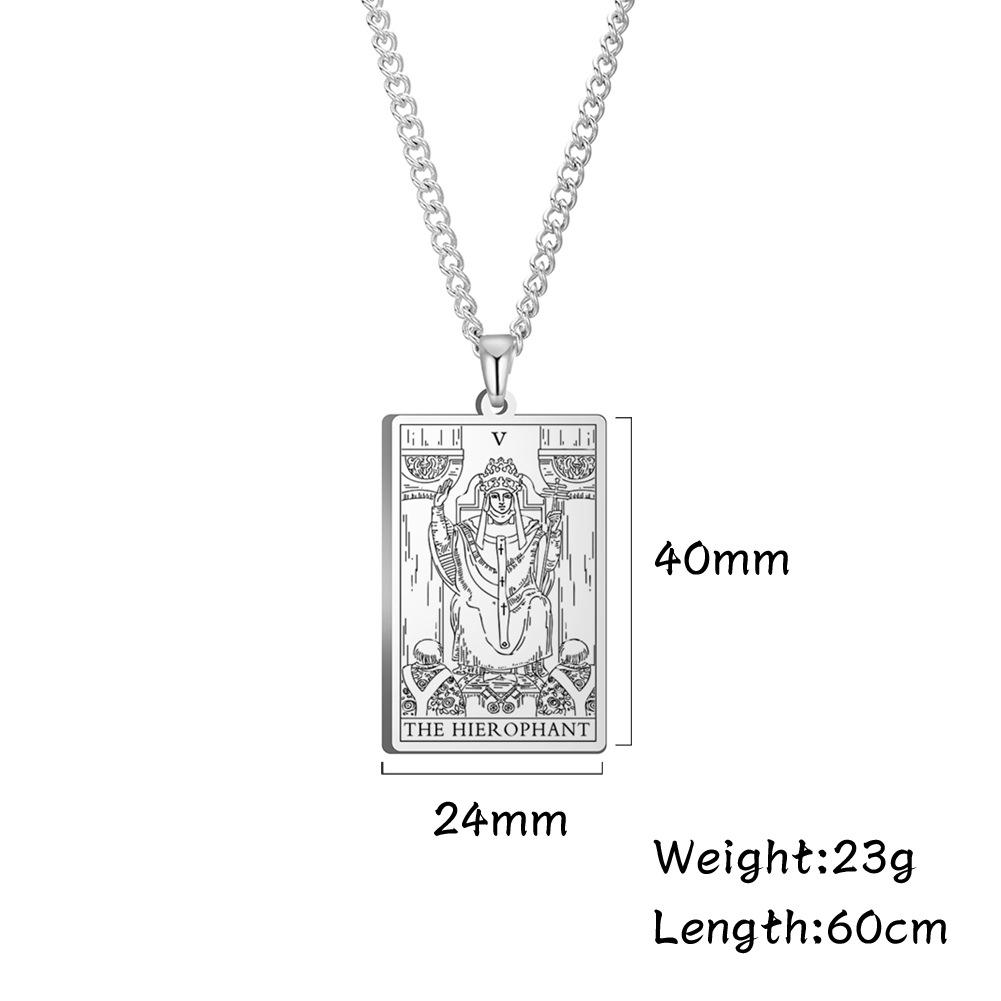 Titanium Steel Taro Brand Pendant Necklace For Men And Women, 22 Fashionable And Simple Square Shaped Jewelry Accessories