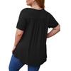 Women's Plus Size Tunic Tops Solid T Shirt Floral Casual Short Sleeve Blouse