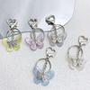 Elegant Butterfly Shaped Keychain Colorful Key Charm Transparent Butterfly Keyring Handbag Decoration for Women Girl