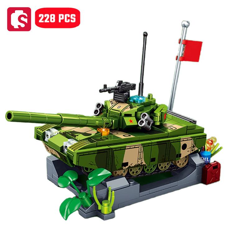 Non-Toxic Sembo Military Series Main Battled Tank Assemblage Building Blocks Moc Chariot Model Bricks Ornaments Car Toys Diy Birthday Gift