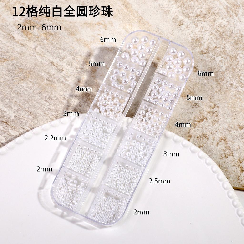 Ins Japanese Flat-Bottom Manicure, Pure White Beige Pearl, Semi-Round, Full-Round Highlight, No Peeling, No Fading, Nail Accessories