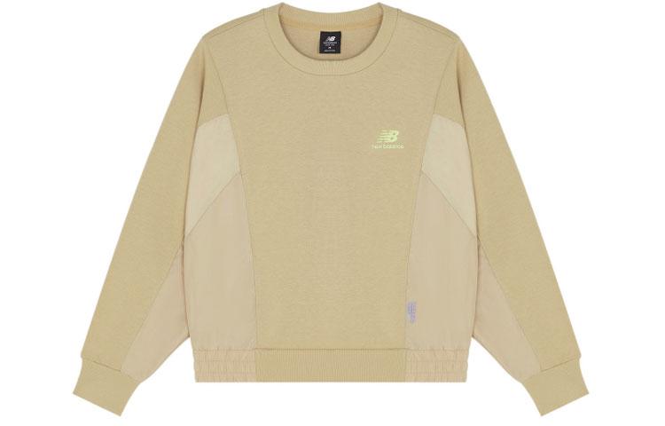 New Balance Sweatshirts Women s Khaki Crew Neck Moderate Regular AWT13337-BEI M
