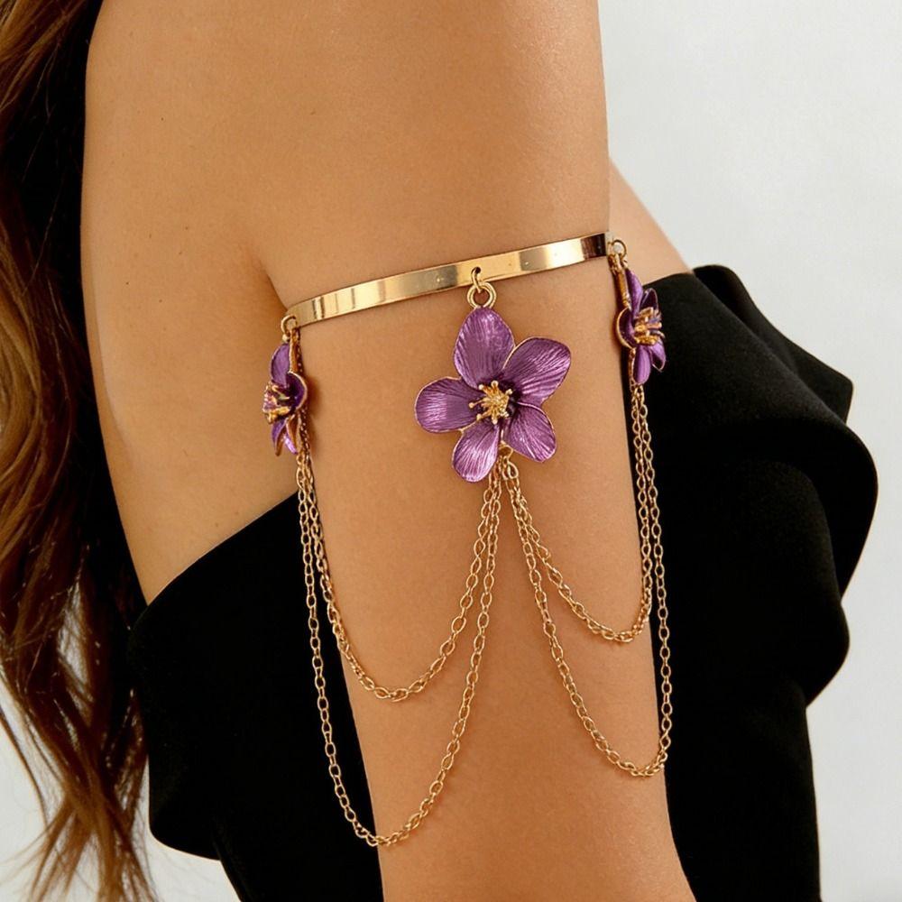 Alloy Material Fringed Arm Ring Punk Style Tassel Arm Ring Stylish Alloy Arm Ring Women