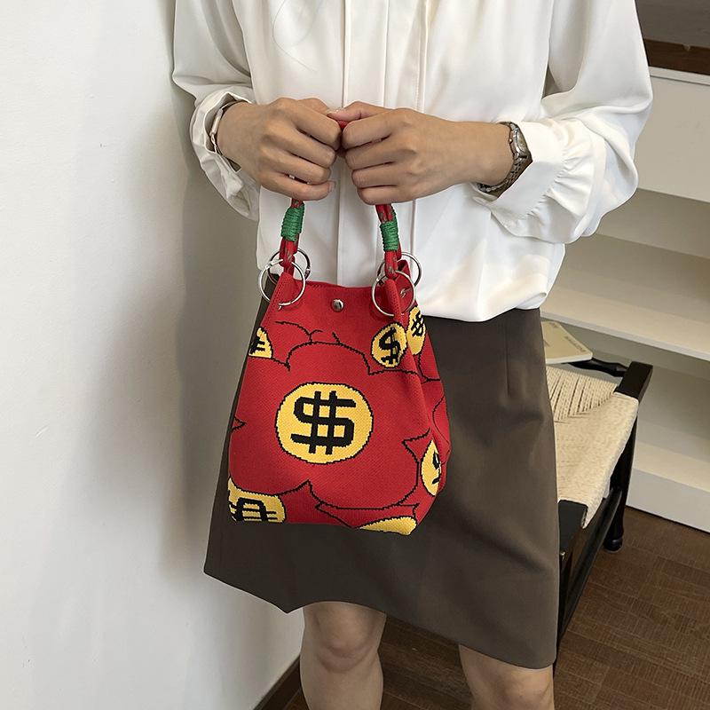 Women's Large Capacity Casual Bucket Handbag - Cute Crossbody & Shoulder Bag for Commute and Outings.