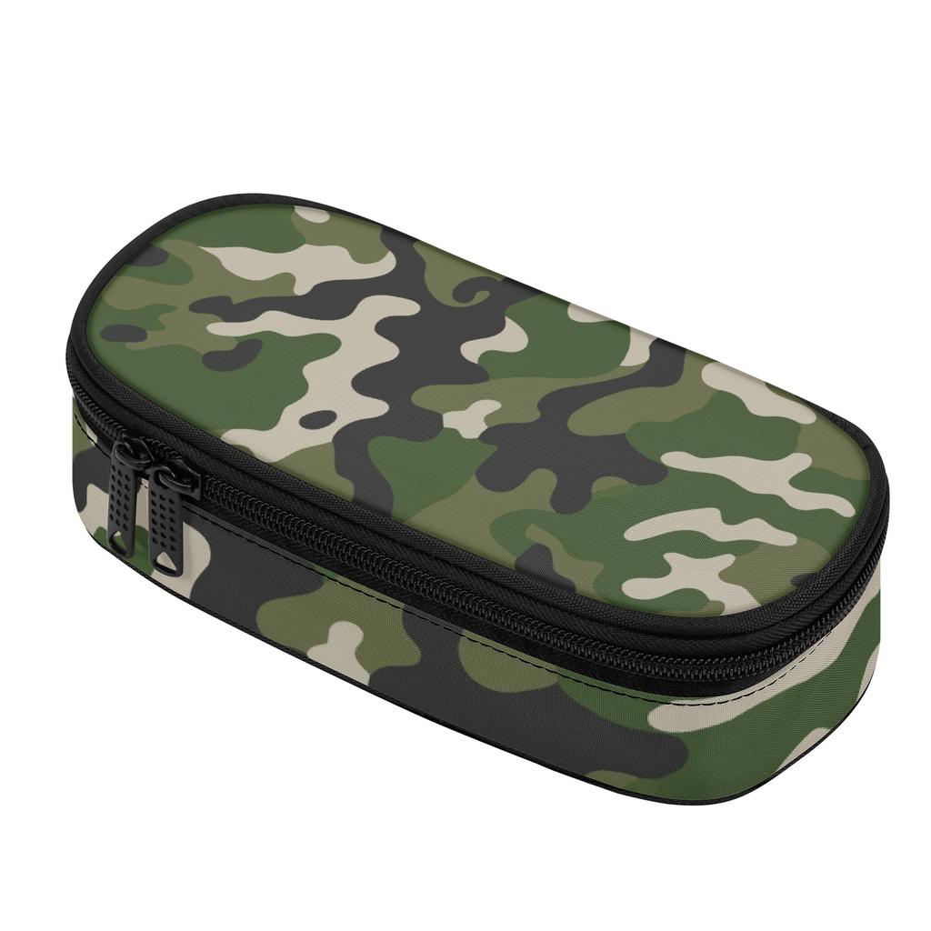 Pencil Pouch Multi Compartment Zipper Closure 300D Polyester with Mesh Pocket Removable Divider and Pen Slots for Students