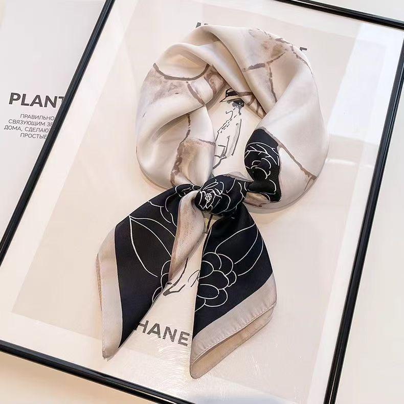 70cm Versatile Fashionable Mulberry Imitation Silk Scarf for Middle-Aged & Elderly - Summer Neck Protection