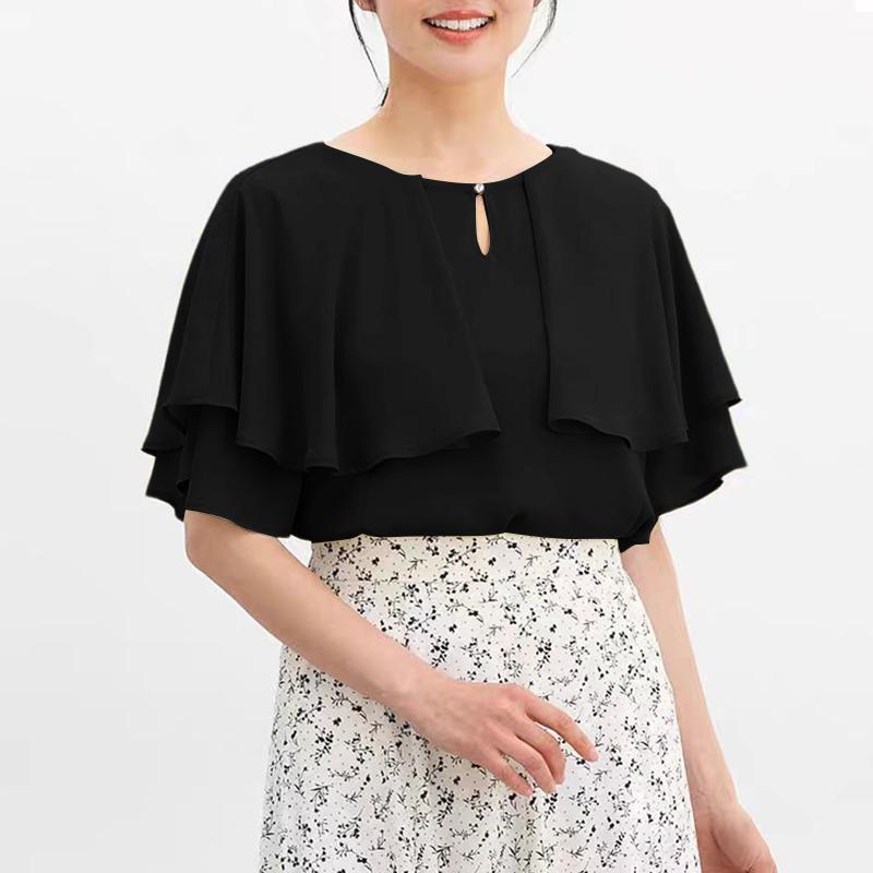 ZANZEA Damen Sommer Lässig Rundhals Locker Halbarm Bluse