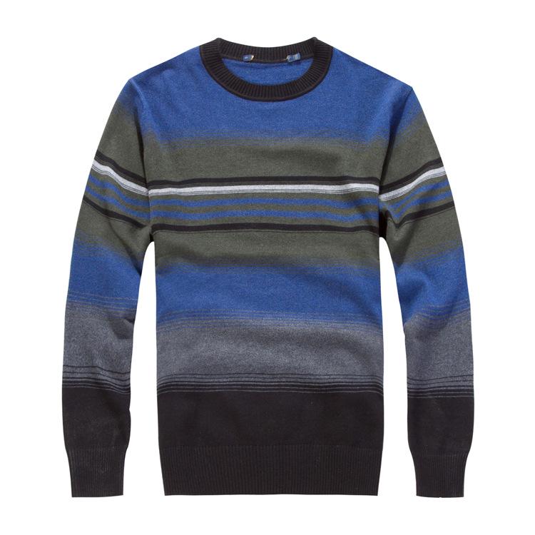 Counter Brand Autumn Striped Wool Crew Neck Sweater for Men HSWD4H048