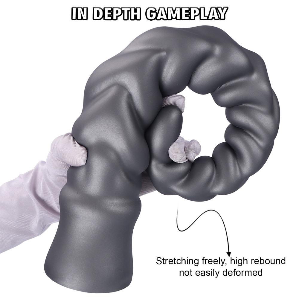 Extra Long Spiral Ridged Anal Plug - Silicone Dildo for Deep Stretching & Prostate/G-Spot Stimulation, Sex Toy for Men & Women